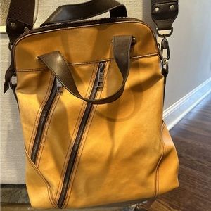 Matt & Nat Camel Vegan Leather LV Messenger Crossbody Bag Words Of Positivity